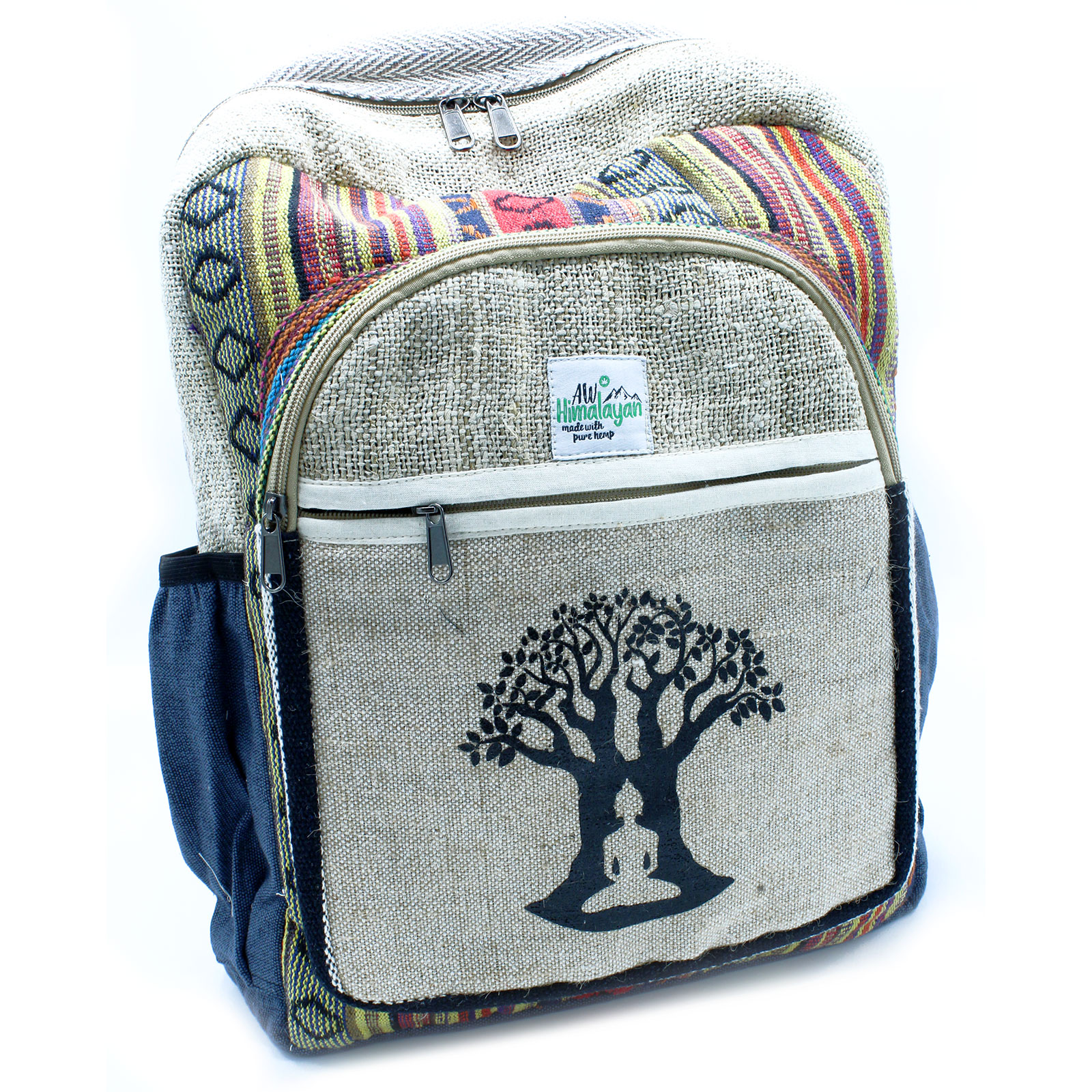 Large Hemp Backpack - Bohdi Tree Design (HempB-14)