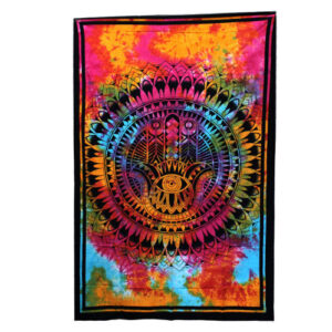 Single Cotton Bedspread + Wall Hanging - Hamsa (CBWH-16)
