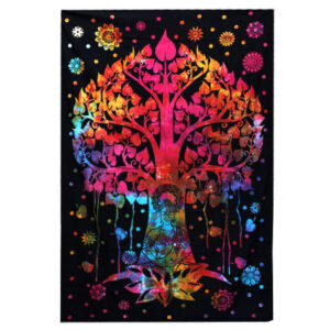 Double Cotton Bedspread + Wall Hanging - Bodhi Tree  (CBWH-19)