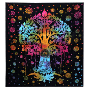 Single Cotton Bedspread + Wall Hanging - Bodhi Tree  (CBWH-20)