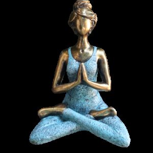 Yoga Lady Figure -  Bronze & Turqoise 24cm  (YogaL-01)
