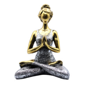 Yoga Lady Figure -  Bronze & Silver 24cm  (YogaL-02)