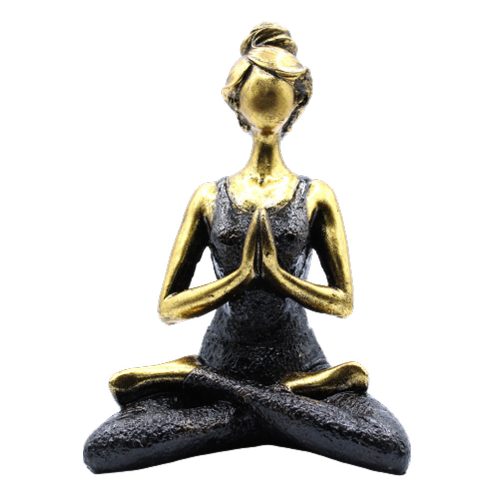 Yoga Lady Figure -  Bronze & Black 24cm  (YogaL-03)