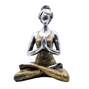 Yoga Lady Figure -  Silver & Gold 24cm  (YogaL-04)
