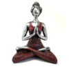 Yoga Lady Figure -  Silver & Bordeaux 24cm  (YogaL-06)