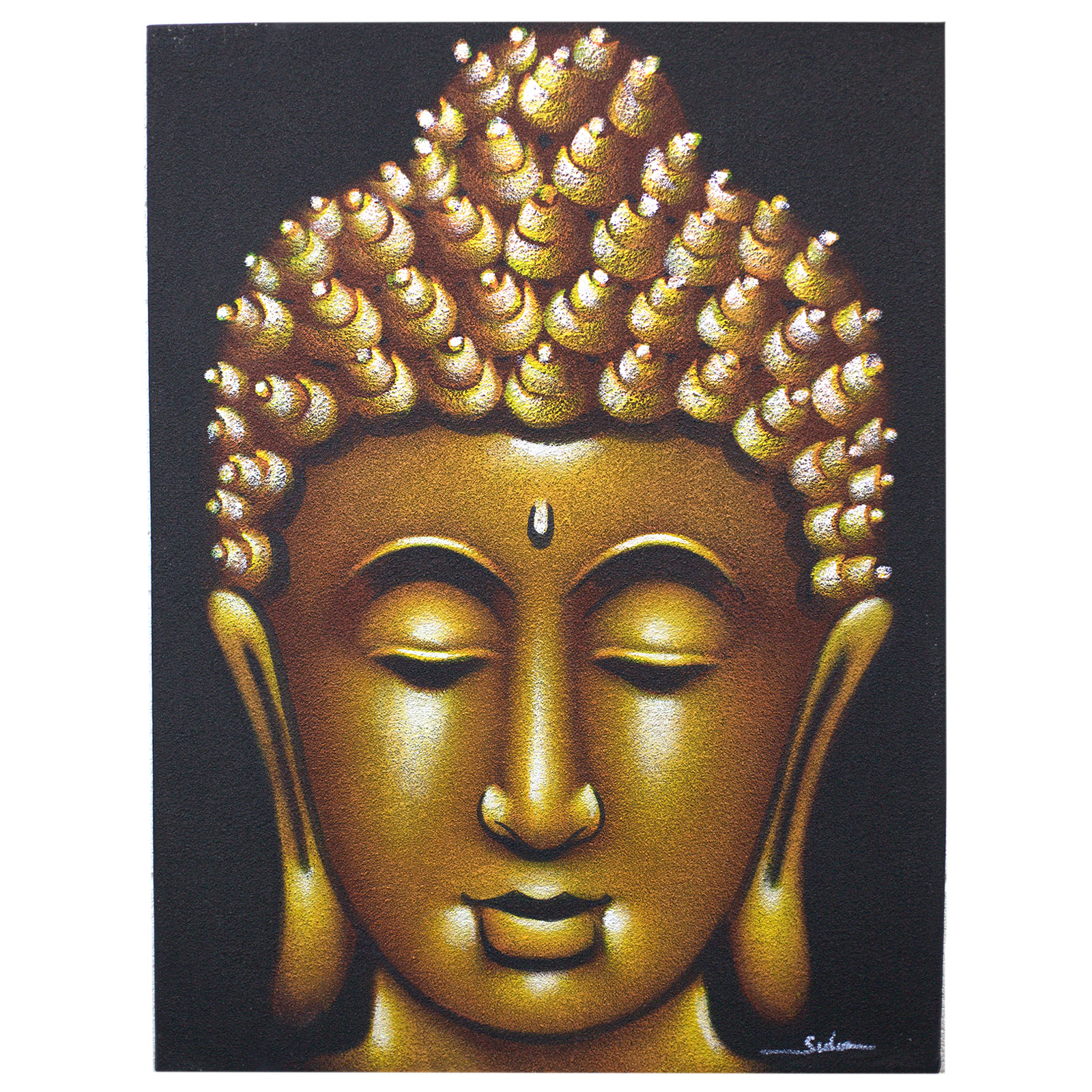 Buddah Painting - Gold Sand Finish  (BAP-01)