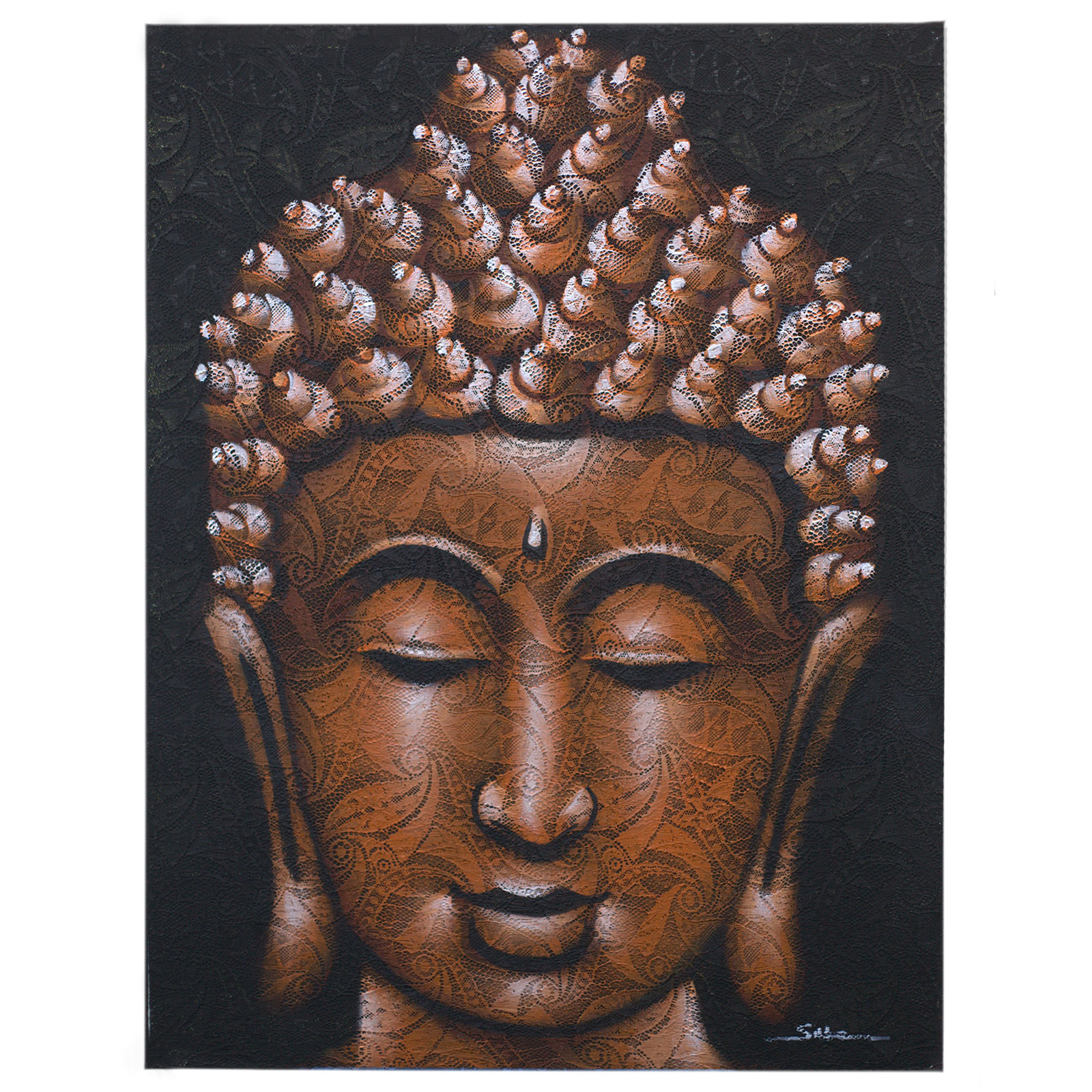 Buddah Painting - Copper Brocade Detail  (BAP-08)