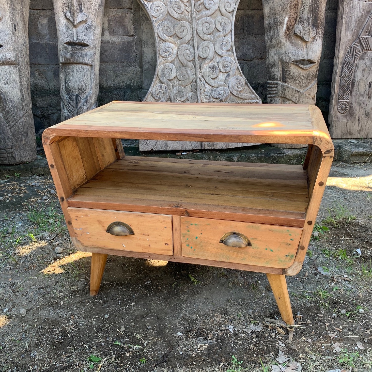 Small TV Stand with 2 Draws Round (ACShop-13)