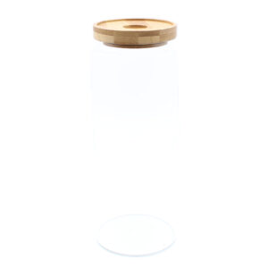 Cottage Bamboo Glass Jar - 20cm  (CGJ-04)
