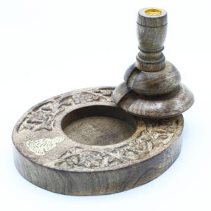 Med Mango Wood Backflow Burner - Brass Buddha (WBF-08)