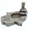 Lrg Mango Wood Backflow Burner - Hamsa  (WBF-09)
