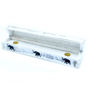 White Washed Incense Holder - Smoke Box  (WWIH-03)