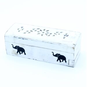 White Washed Incense Holder - Cone Smoke Box 15 cm  (WWIH-06)
