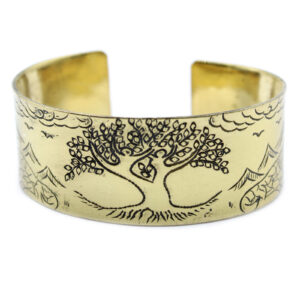 Brass Tibetan Mantra Bracelet - Tree of Life  (TMB-01)