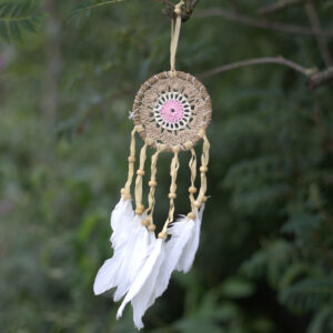 Pastel Pink Macramé Dream Catcher 9cm (asst. colours)  (DSMDC-01)