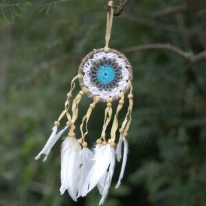 Pastel Blue Macramé Dream Catcher 9cm (asst colours)  (DSMDC-02)