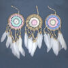 Pastel Pink Macramé Dream Catcher 12cm (asst colours)  (-MDC 3.00)