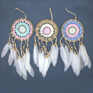 Pastel Pink Macramé Dream Catcher 12cm (asst colours)  (-MDC 3.00)