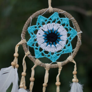 Pastel Blue Macramé Dream Catcher 12cm (asst colours) (DSMDC-04)