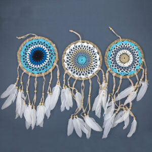 Pastel Blue Macramé Dream Catcher 16cm (asst colours)  (-MDC 6.00)