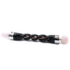Spiral Carving Healing Wand - Copper Pipe Rose Quartz  (HWand-53)