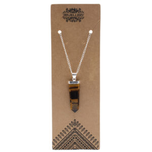 Gemstone Flat Pencil Pendant - Tiger Eye  (GPJ-09)