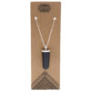 Gemstone Flat Pencil Pendant - Black Agate  (GPJ-10)