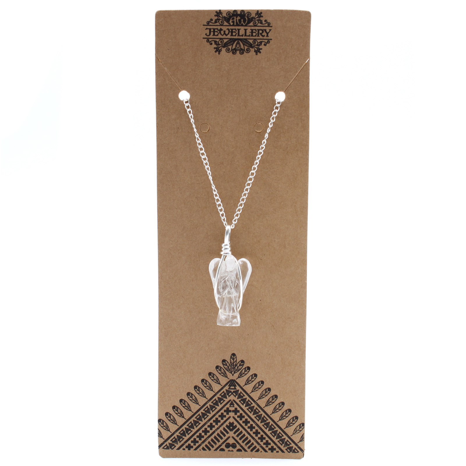 Gemstone Guardian Angel Pendant - Rock Quartz (GPJ-16)