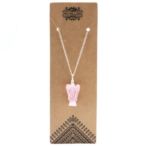 Gemstone Guardian Angel Pendant - Rose Quartz  (GPJ-17)