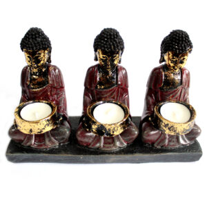 Antique Buddha - Three Devotees Candle Holder (ABC-03)