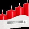 Set of Pillar Candles  50mm (11/16/22/33H) (4 pieces) - Red  (PC-06)