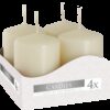Set of Pillar Candles  40x60mm (4 pieces) - Ivory  (PC-01)
