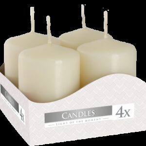 Set of Pillar Candles  40x60mm (4 pieces) - Ivory  (PC-01)