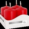 Set of Pillar Candles  40x60mm (4 pieces) - Red  (PC-02)