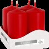 Set of Pillar Candles  40x80mm (4 pieces) - Red  (PC-04)