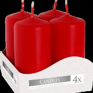 Set of Pillar Candles  40x80mm (4 pieces) - Red  (PC-04)