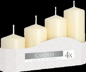Set of Pillar Candles  50mm (11/16/22/33H) (4 pieces) - Ivory  (PC-05)