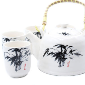 Herbal Teapot Set - White Stone Oriental (TeaP-07)