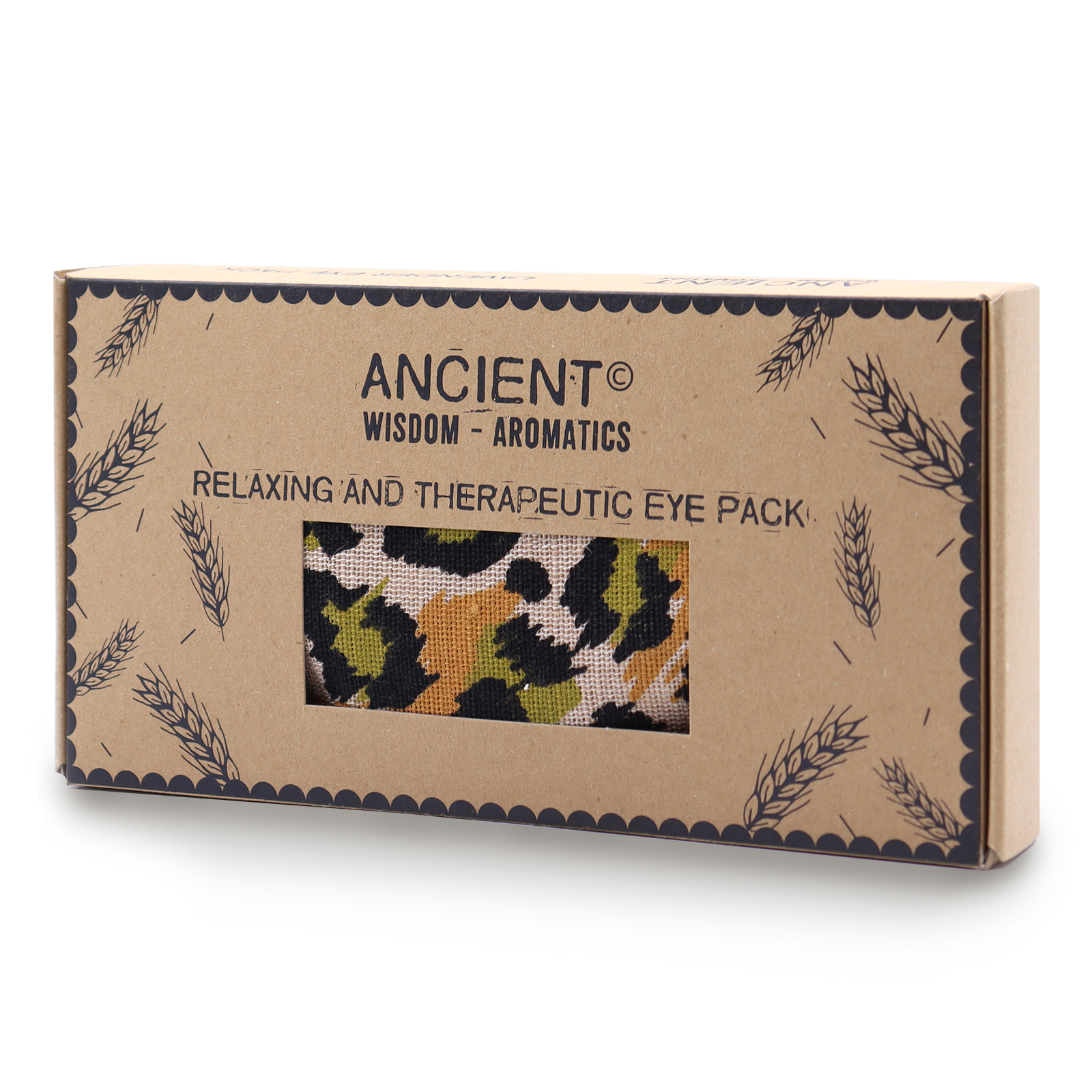 Lavender Natural Cotton and Juco Eye Pillow in Gift Box - Night Leopard  (CEyeP-03)