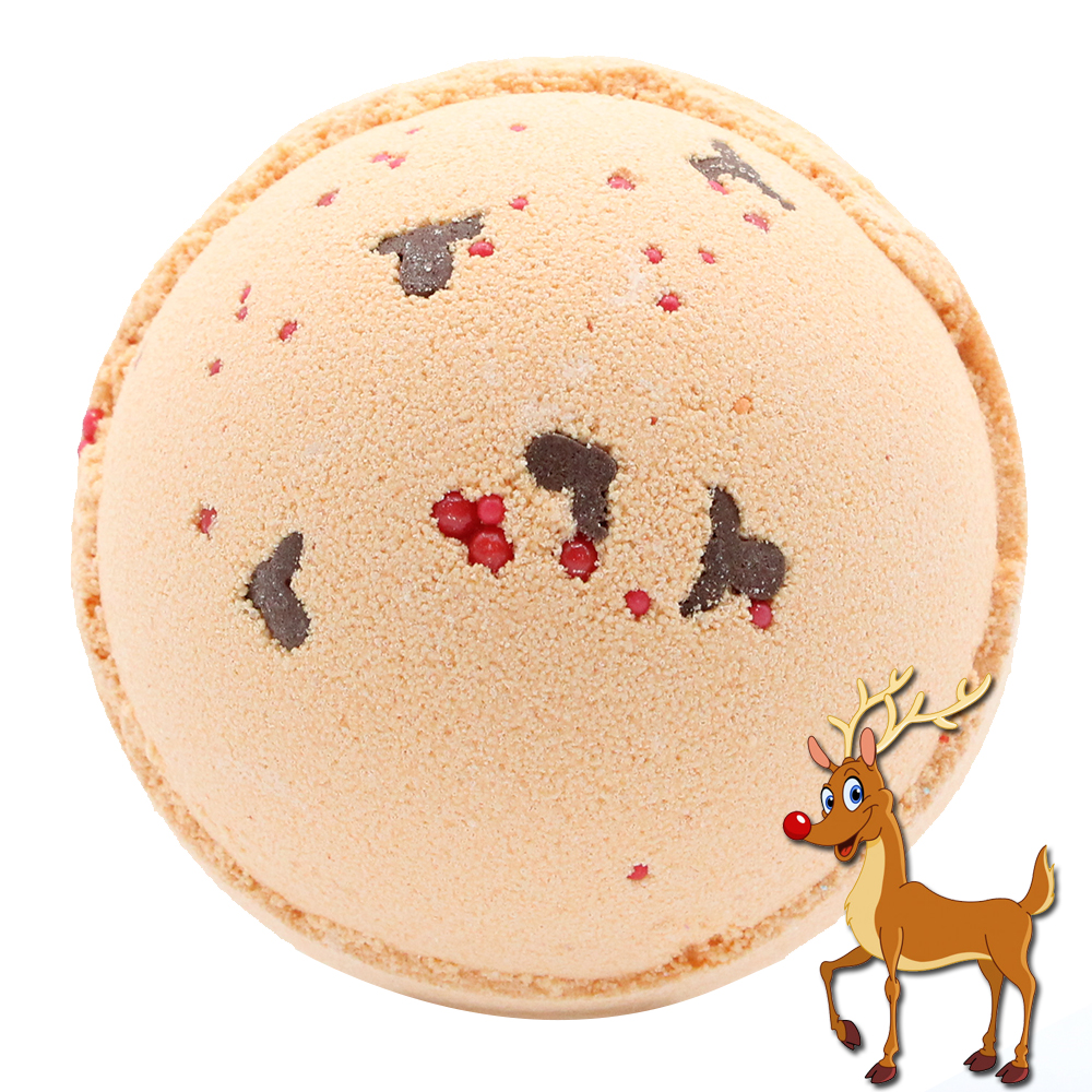 Reindeer and Red Nose Bath Bomb - Toffee & Caramel  (FBB-06)