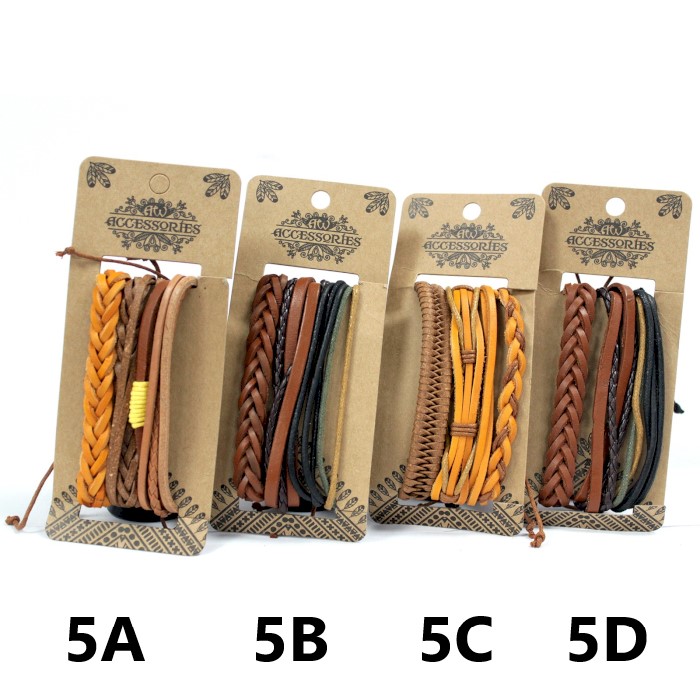 Mens Bracelet Sets - Tanned & Interesting (asst)  (MBS-05)