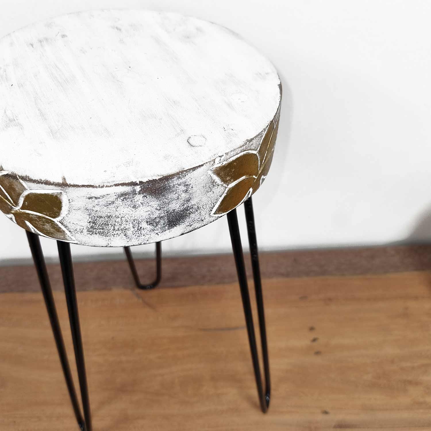 Albasia Wood Plant Stand - Whitewash (HPS-01)