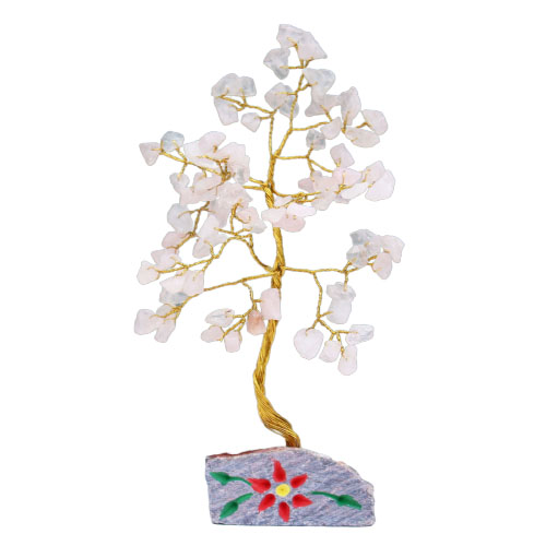 Rose Quartz Gemstone Tree - 80 Stones  (IGemT-05)