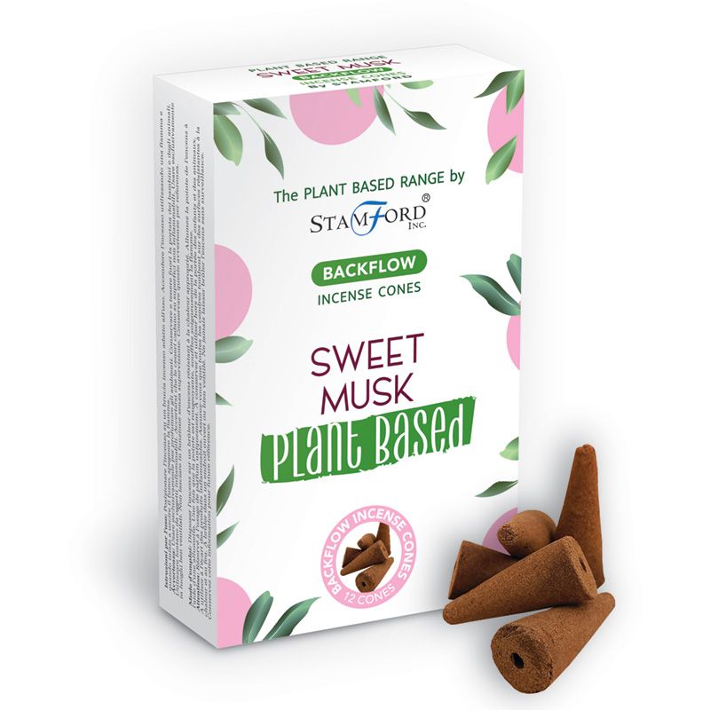Plant Based Backflow Incense Cones - Sweet Musk  (SPBBF-06)