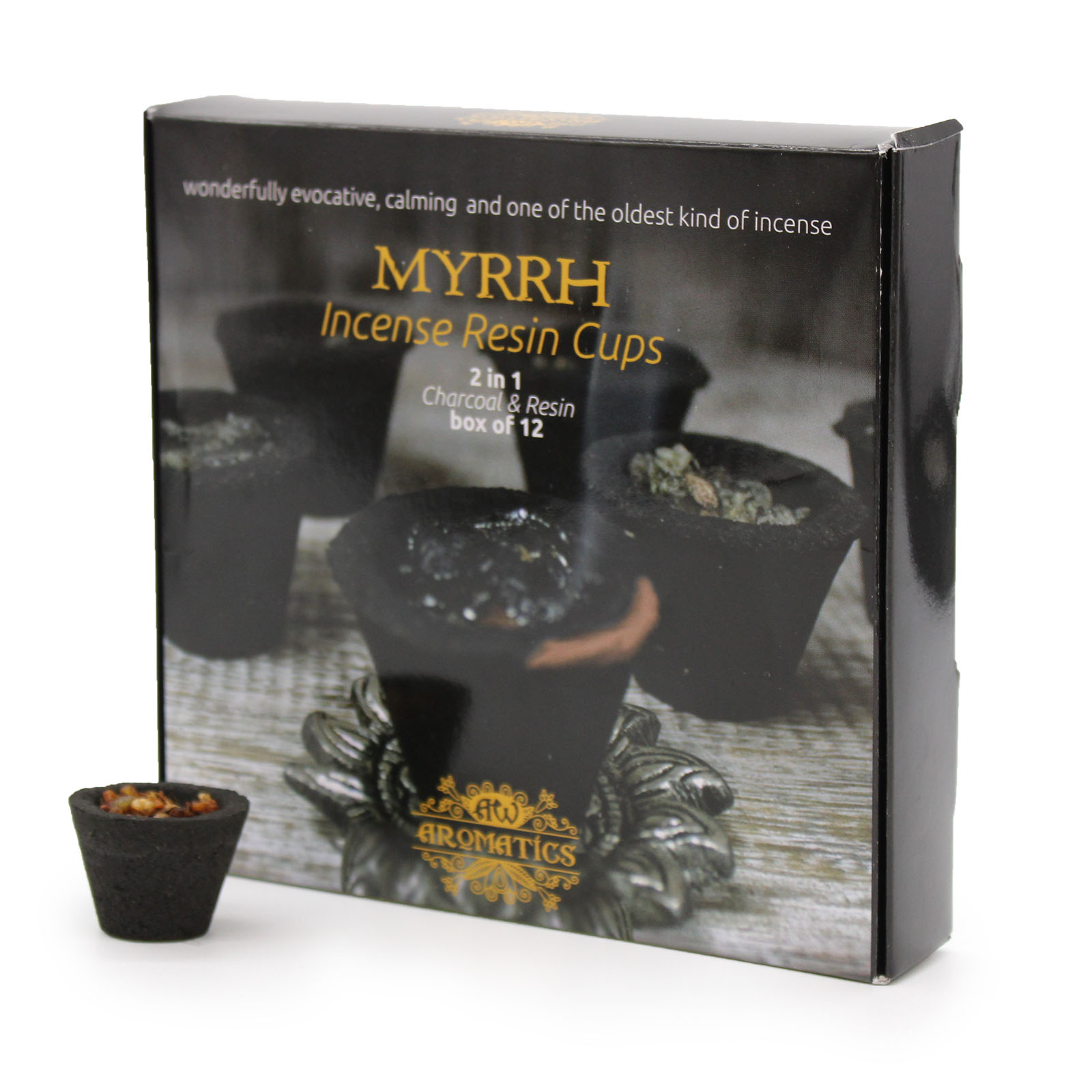 Box of 12 Resin Cups - Myrrh  (Rcup-03)