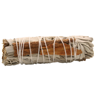 Smudge Stick - White Sage & Cinnamon 10cm  (MSage-22)
