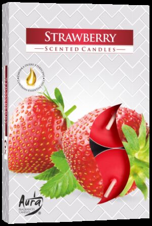Set of 6 Scented Tealights - Strawberry  (STL-16)