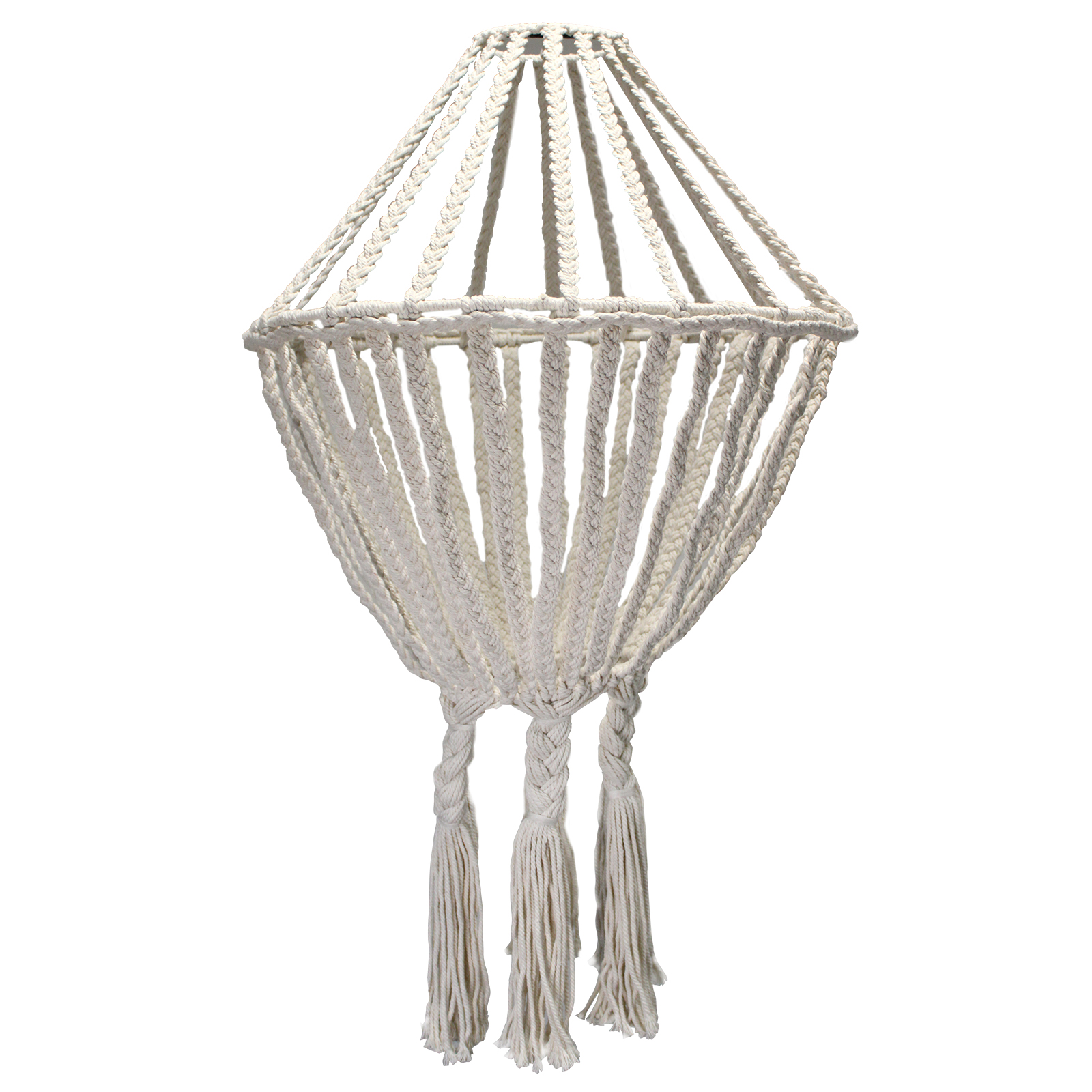 Macrame Large Drop Chandelier - Natural (MChand-03)