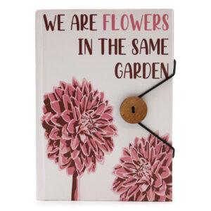 Small Notebook with strap - Flowers in the same garden  (PNB-03)