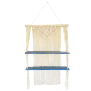Natural Macrame Hanging Shelves - Blue  (MHS-01)